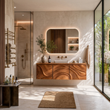 Organic Bathroom Vanity With Sculptural Wave Front For Bathroom Furniture