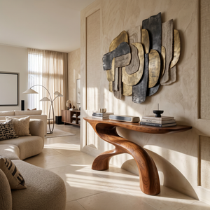 Scandinavian Crescent Hall Table For Entry Hall Interior