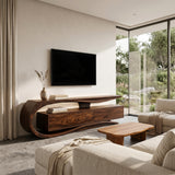 Luxury Curved Wooden TV Console For Interiors