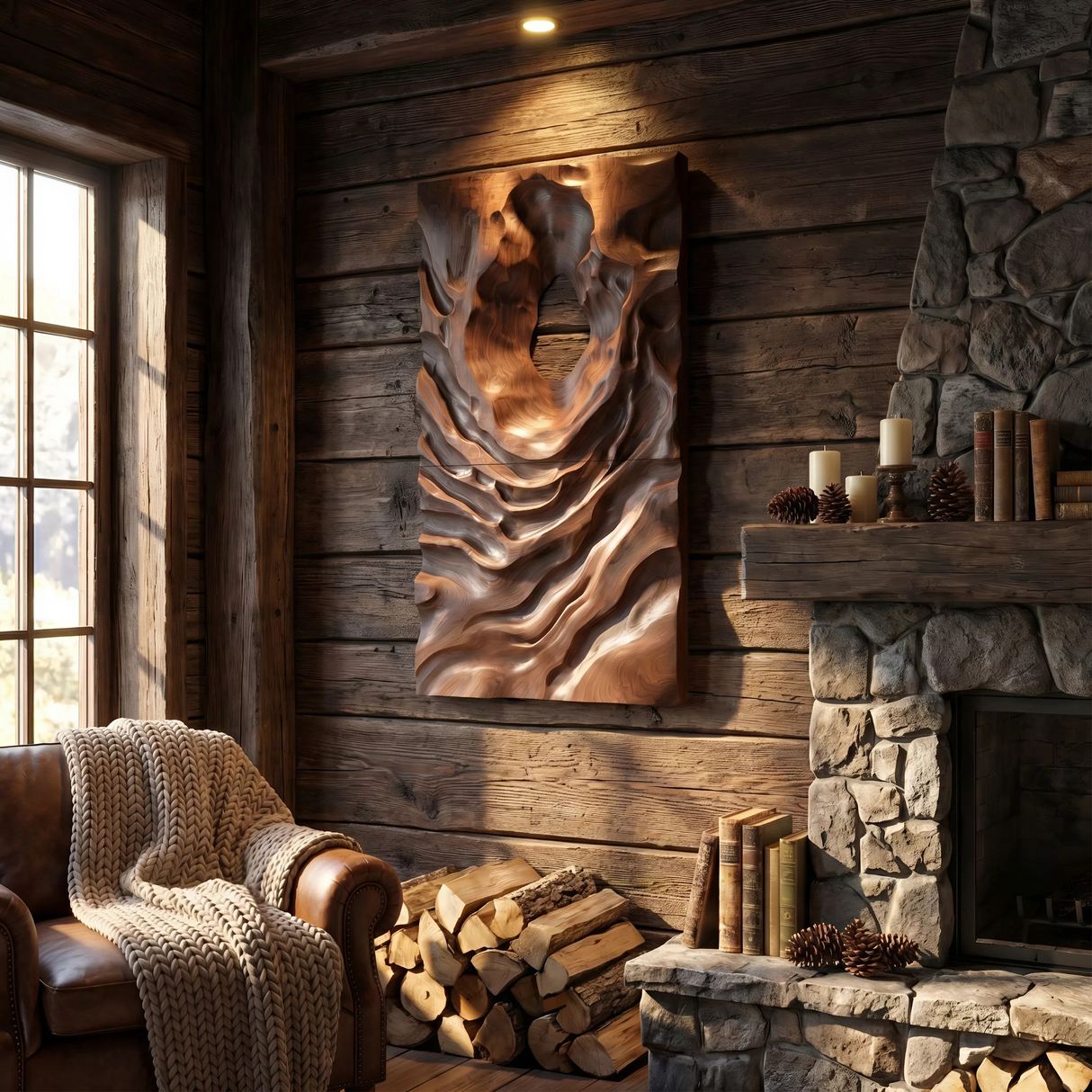 Scandinavian Embossed Wall Panel Decor For Living Room