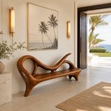 Modern Entryway Bench With Sculptural Form For Contemporary Interiors