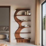 Modern Vertical Bookshelf With Open Storage For Living Room