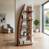 Organic Sculptural Wooden Standing Shelf For Hallway Decor