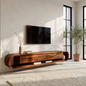 Organic Floating Sculptural TV Console For Living Room