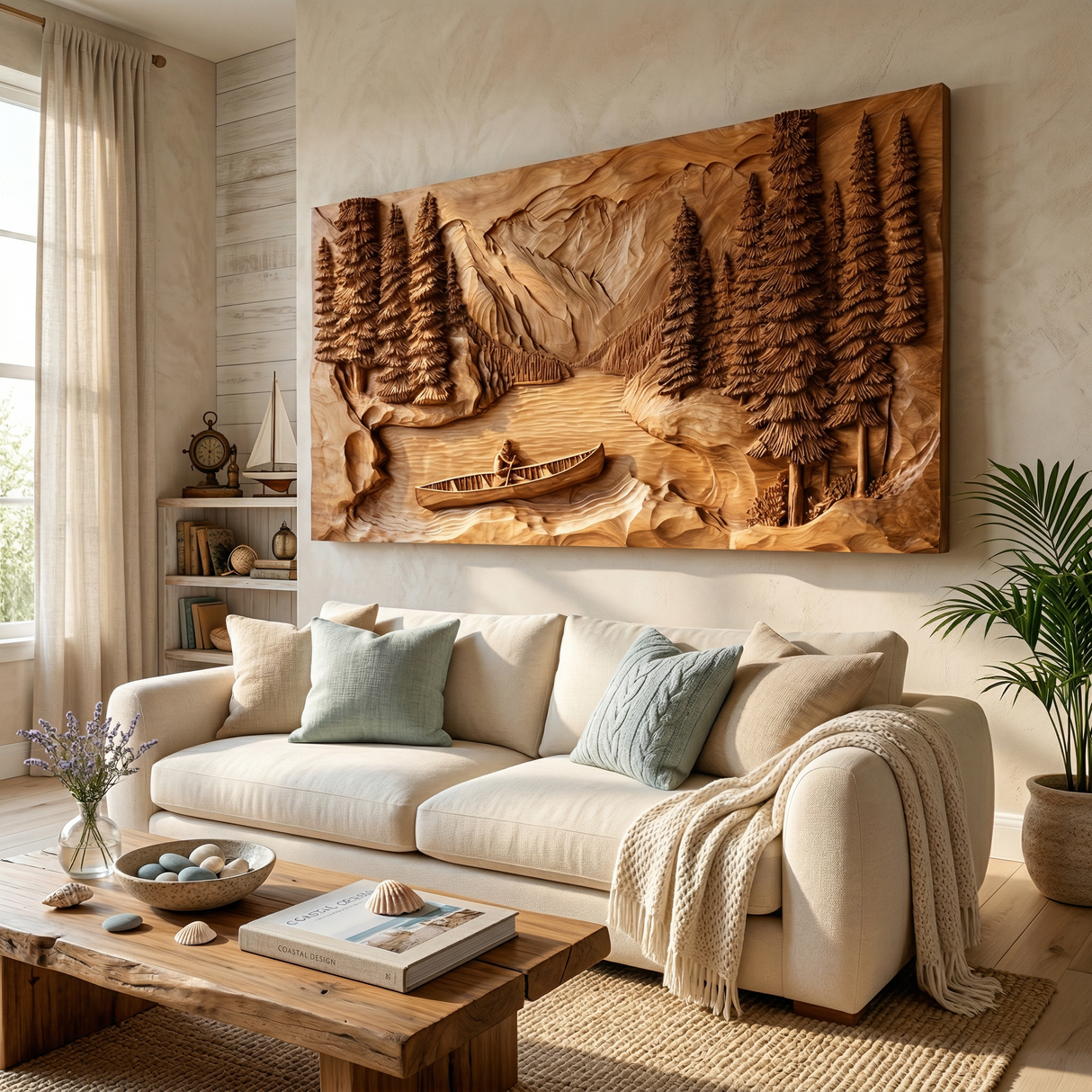 Dolphin Wooden Wall Sculpture For Luxury Coastal Interior Decor