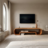 Organic Sculptural Wooden TV Cabinet for Living Room