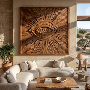 Modern Wooden Eye Wall Art For Living Room Decor