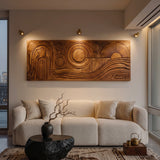 Mid Century Abstract Wood Wall Art For Living Room