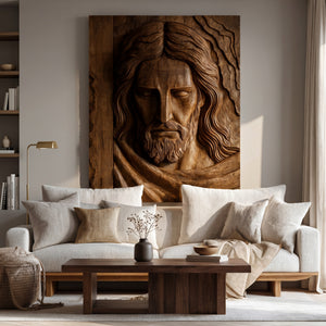 Handcrafted Wooden Religious Relief Wall Art For Living Room