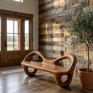 Organic Wooden Bench For Contemporary Home Decor