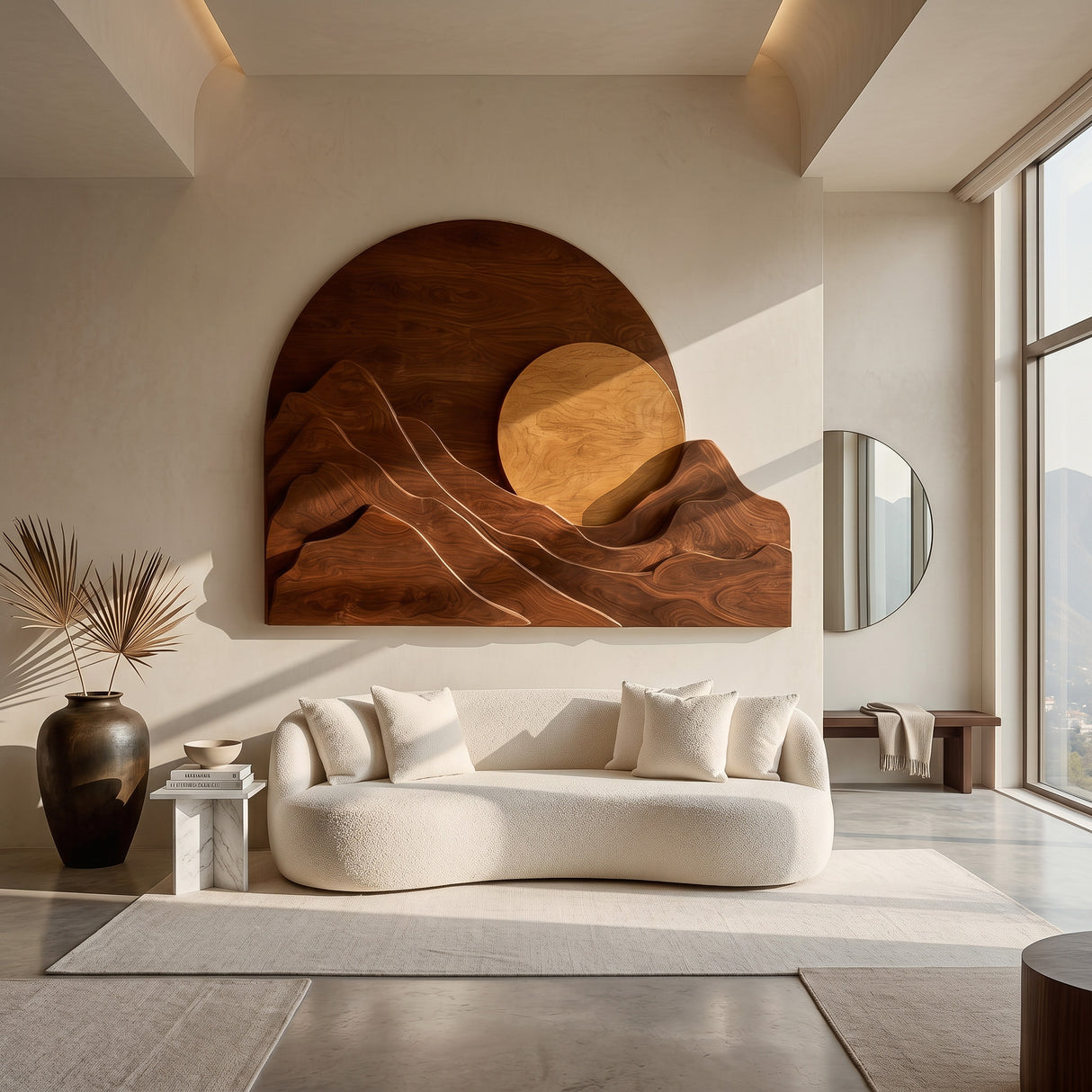 Organic Modern Mountain Wood Wall Art For Living Room