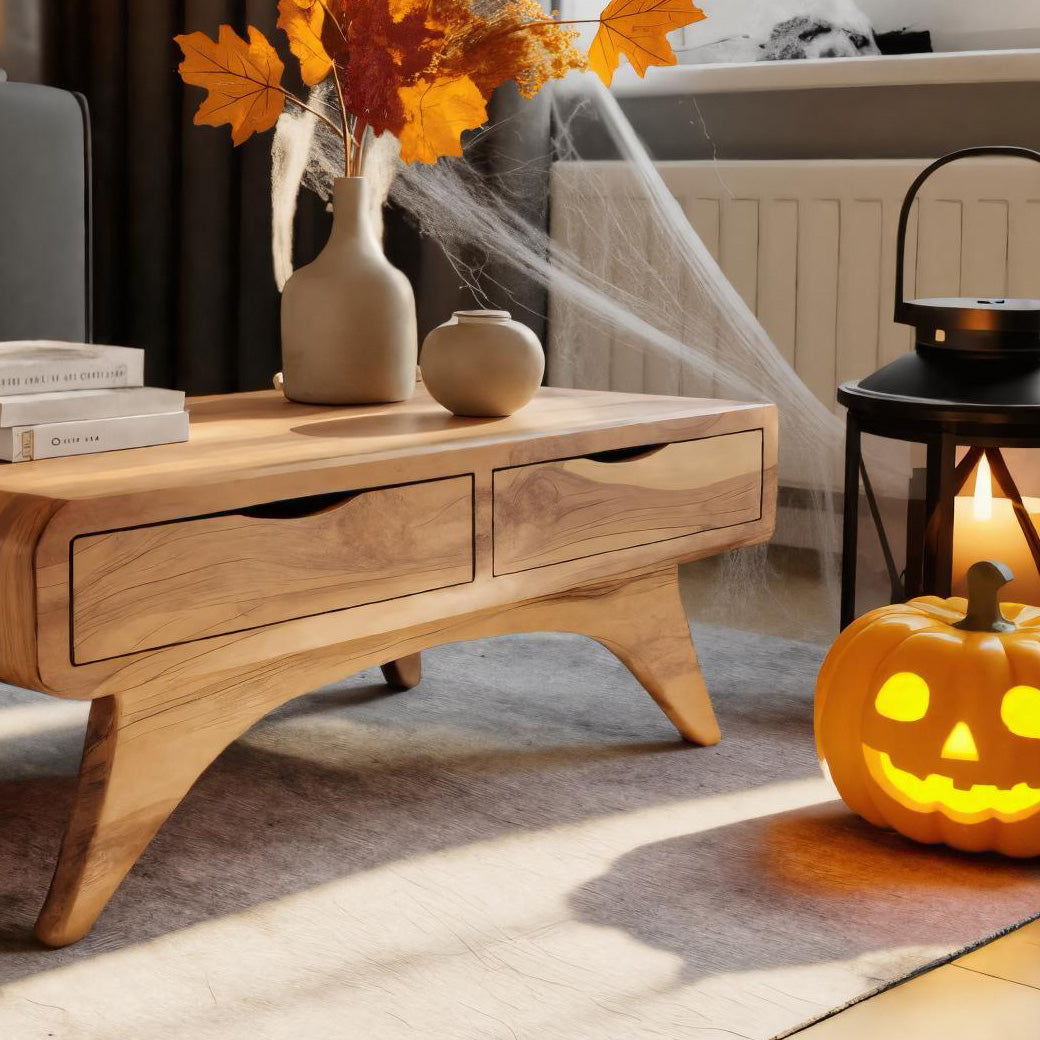 Handmade Halloween Wooden Coffee Table With Drawers For Bedroom Or Living Room