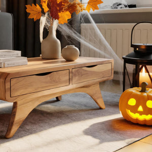 Handmade Halloween Wooden Coffee Table With Drawers For Bedroom Or Living Room