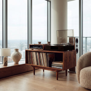 Scandinavian Wooden Record Player Cabinet For Living Room