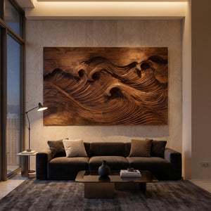 Quiet Luxury Ocean Wave Wood Wall Art For Living Room