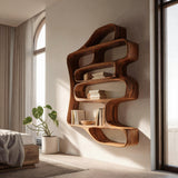 Sculptural Floating Bookshelf For Living Room Or Bedroom