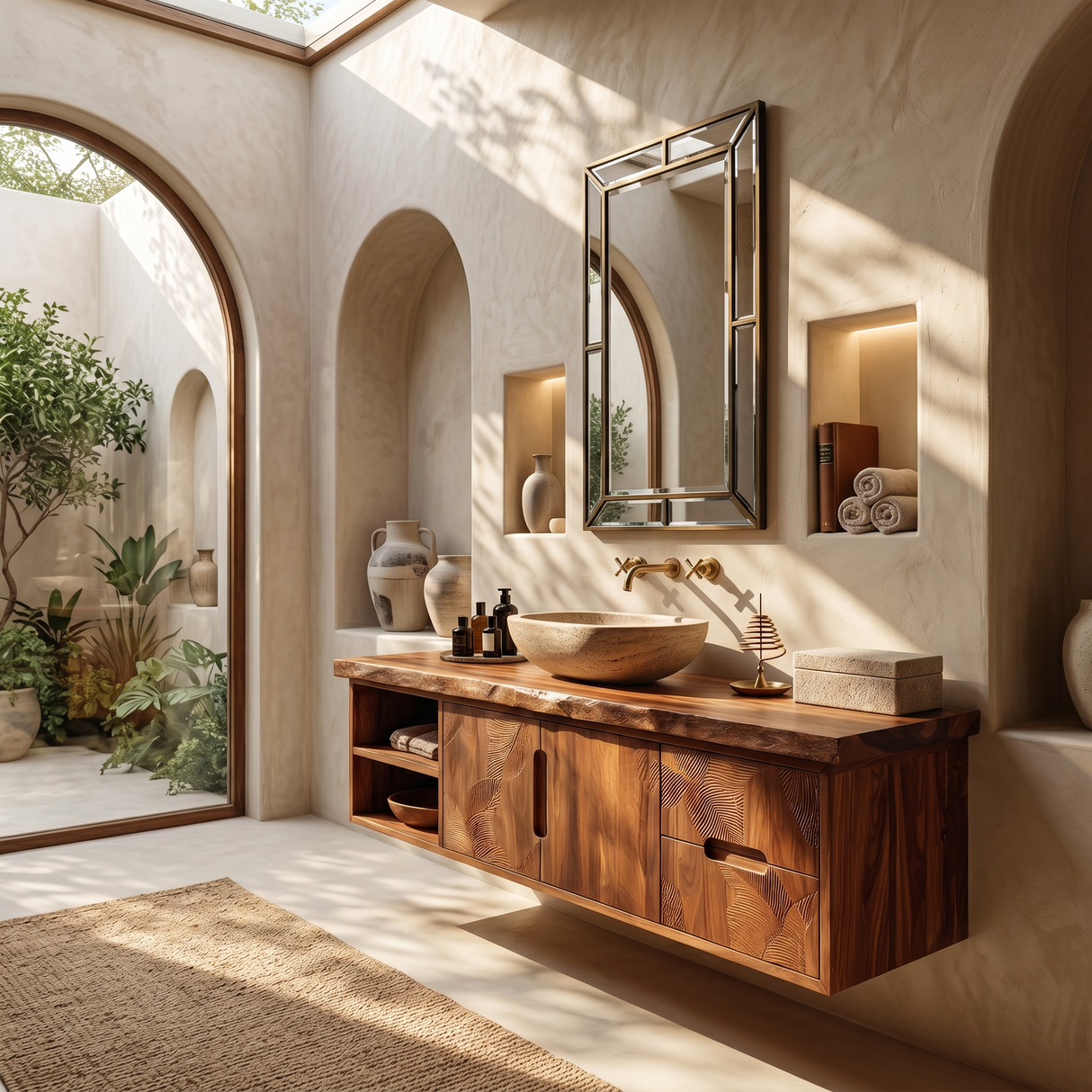 Modern Live Edge Bath Cabinet Garden Retreat