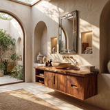 Modern Live Edge Bath Cabinet Garden Retreat
