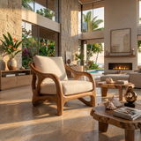 Modern Organic Wooden Armchair Grand Entryway