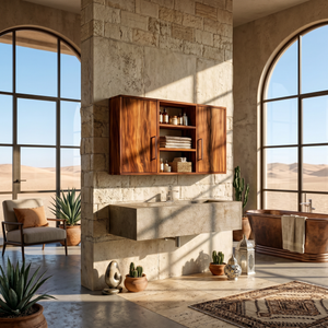 Contemporary Wave Front Bathroom Cabinet Luxury Bathroom