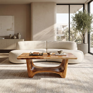 Handcrafted Solid Wood Low Coffee Table For Living Roomdecor