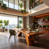 Mid Century Irregular Dining Table For Family Gathering Space