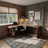 Organic L-Shaped Desk With Shelving For Home Office