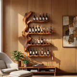 Handcrafted Japandi Wall Wine Rack For Modern Interior