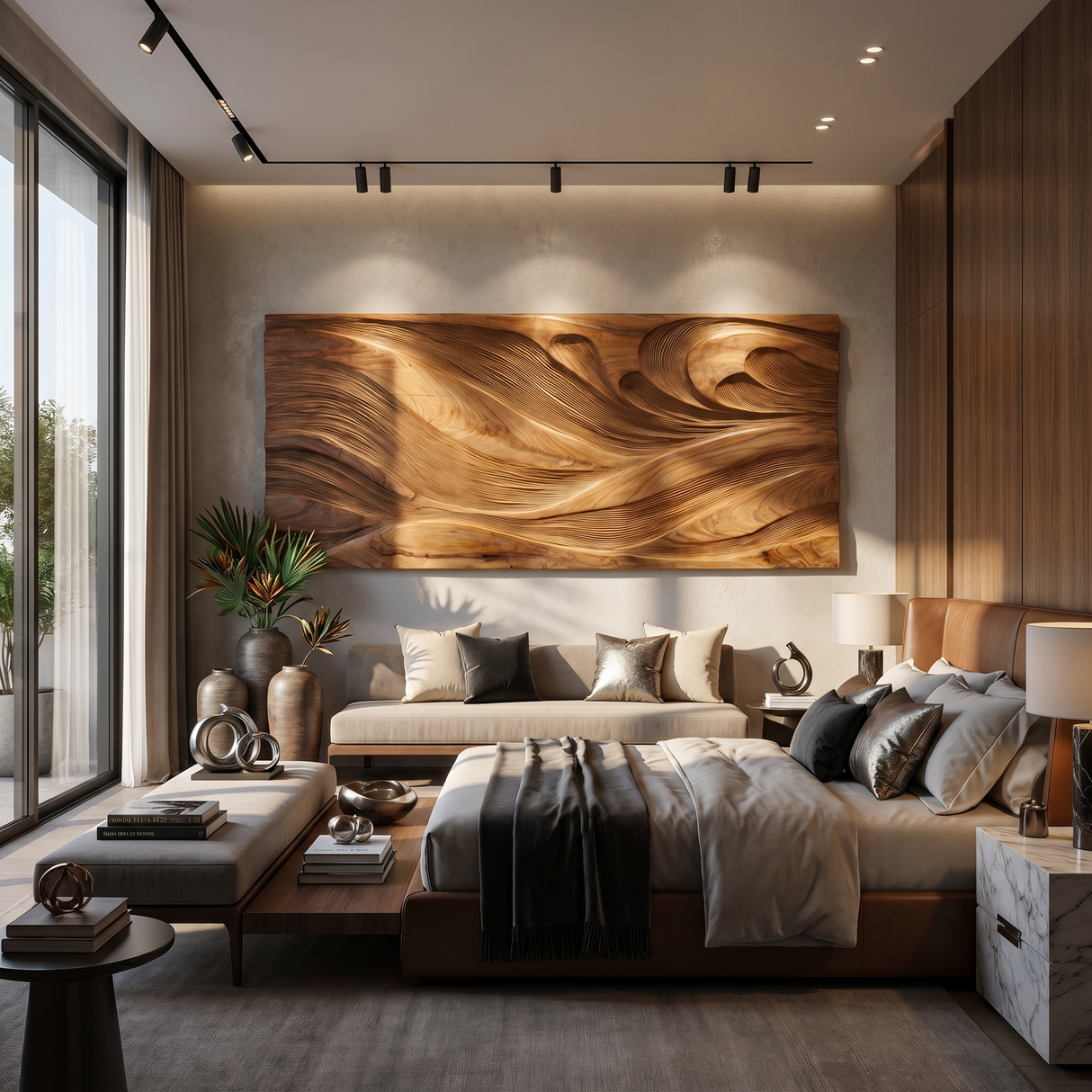 Modern Wall Art With Textured Design For Living Room