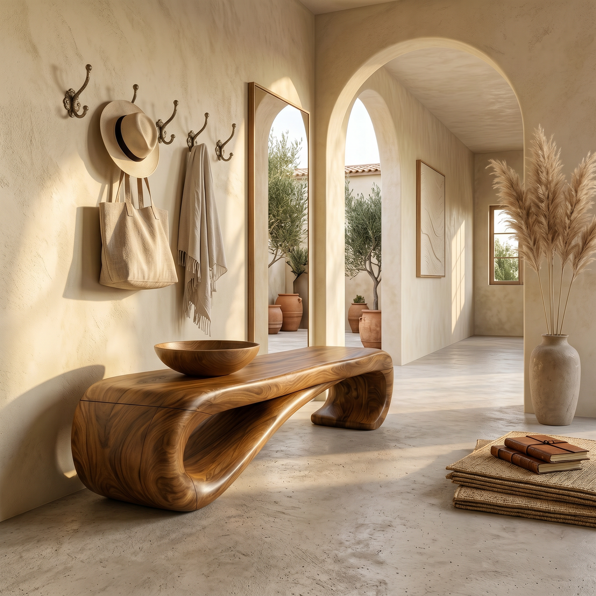Rustic Wooden Bench Mountain Retreat