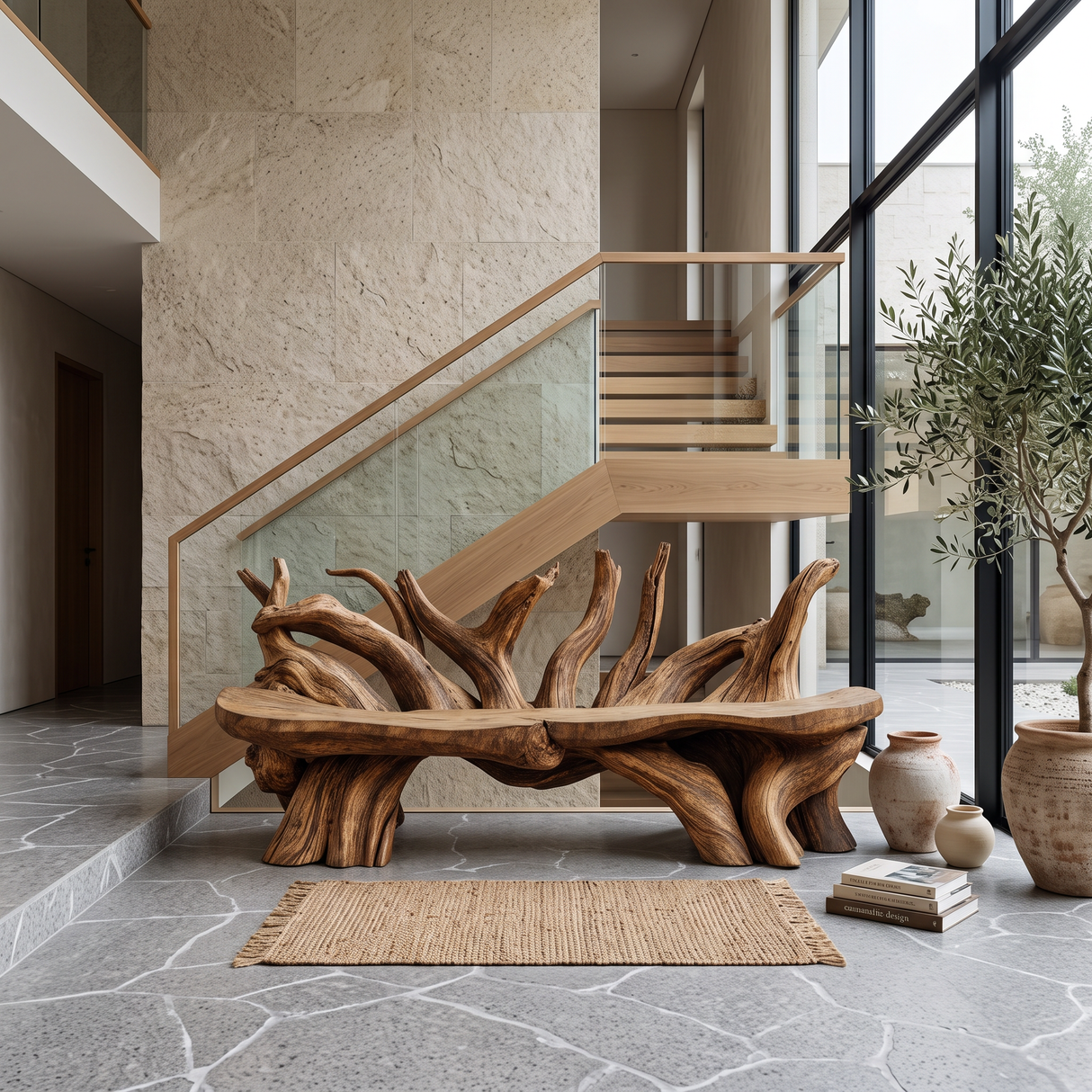 Mid Century Wooden Bench Outdoor Decor For Sleek Exteriors