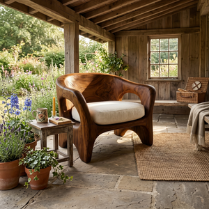 Modern Organic Wooden Chair Designer Reception Area