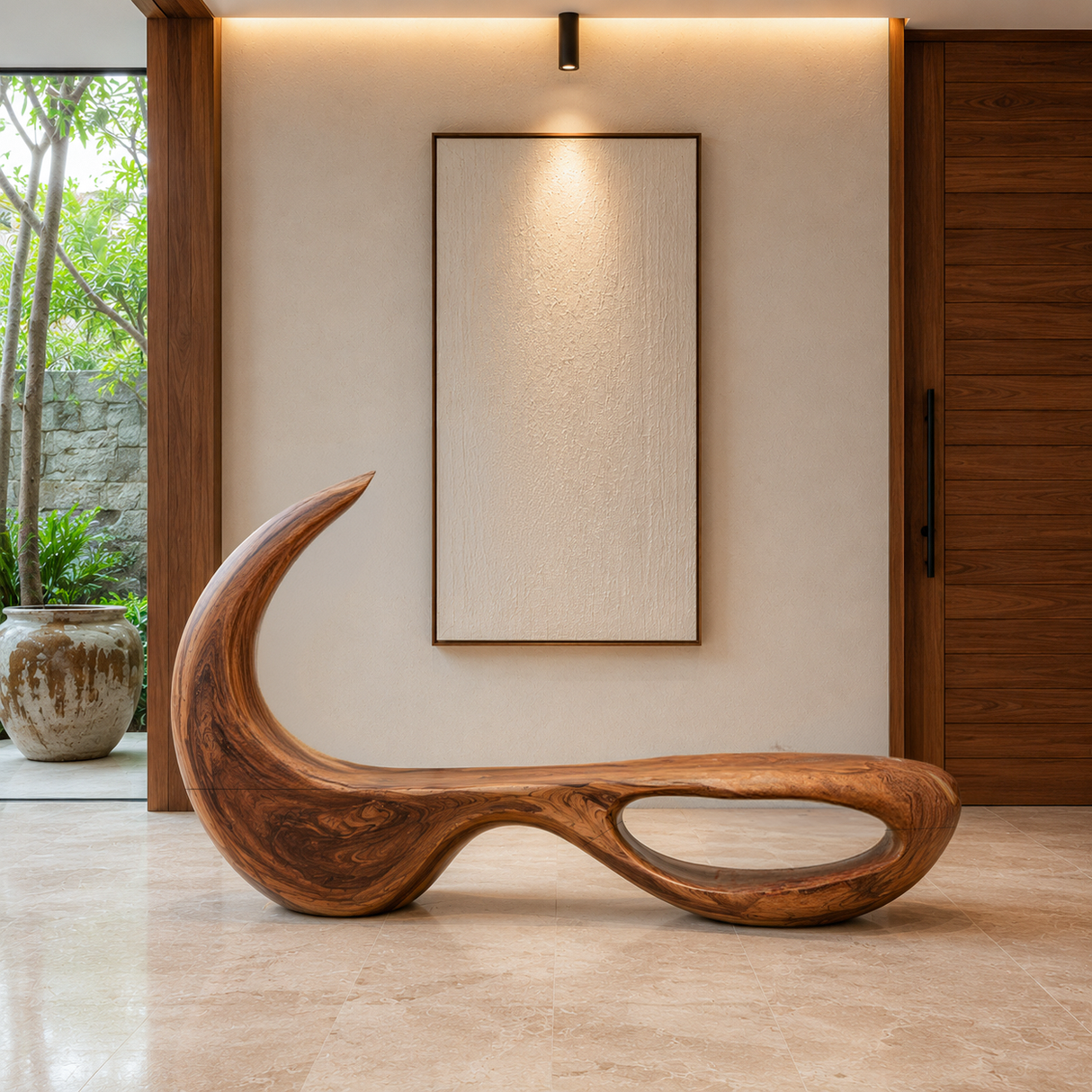 Luxury Bench With Architectural Curved Opening For Designer Homes