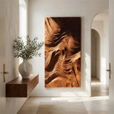 Contemporary Wave Carved Texture Wood Wall Art For Entryway