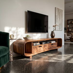 Modern Organic TV Stand For Desert Courtyard Living Room