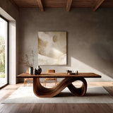Modern Dining Table With Infinity Curve Base For Luxury Dining