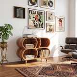 Farmhouse Wood Record Player Stand For Furniture Decor