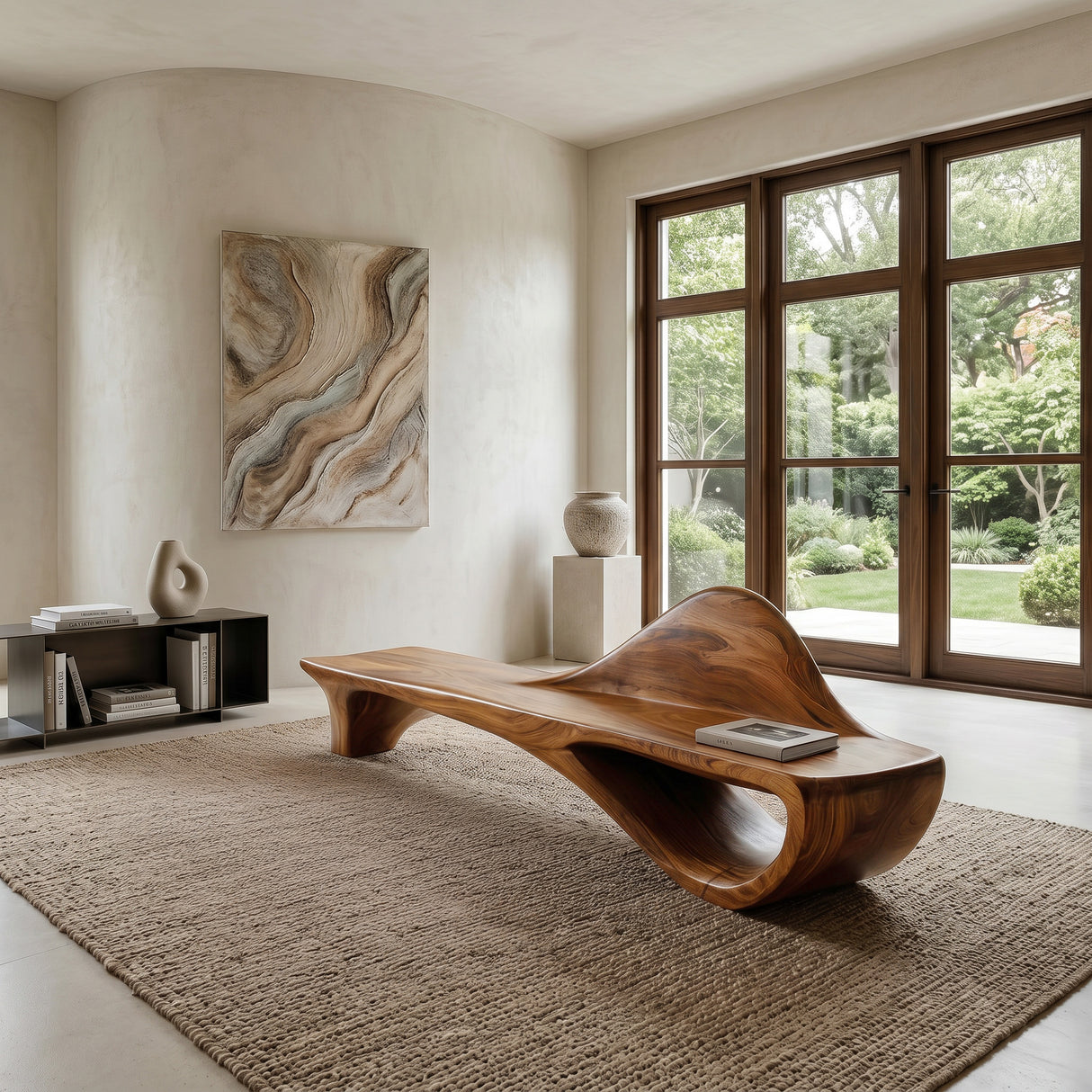 Luxury Curved Backrest Bench For Hallway