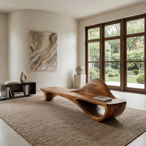 Luxury Curved Backrest Bench For Hallway