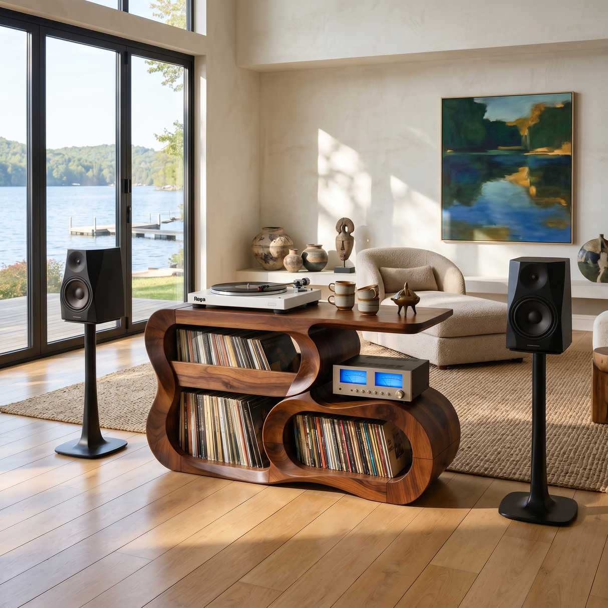 Contemporary Vinyl Record Cabinet For Studio Interior Space