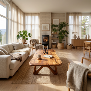 Minimalist Curved Coffee Table For Modern Home