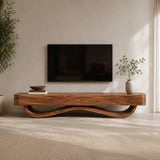 Modern Curved Base Floating Top TV Console For Living Room