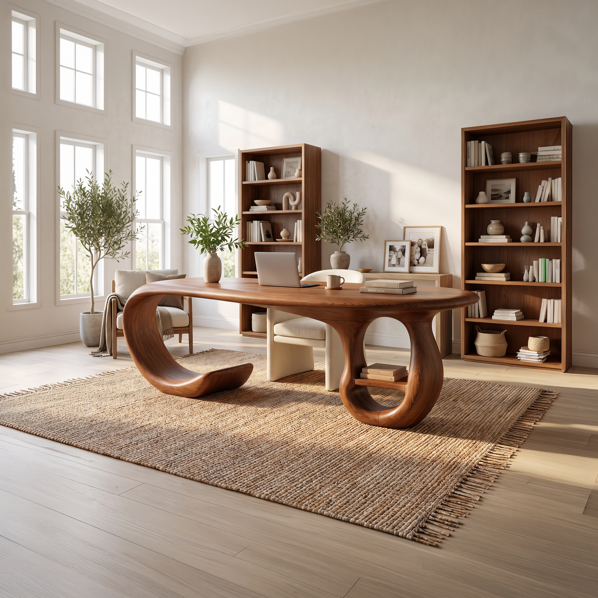 Farmhouse Pedestal Writing Desk Bedroom Study Room