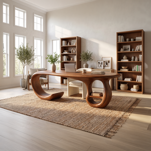 Farmhouse Pedestal Writing Desk Bedroom Study Room