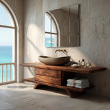 Modern Natural Wood Bathroom Vanity For Bathroom Storage