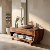 Organic Bathroom Vanity With Curved Frame For Bathroom