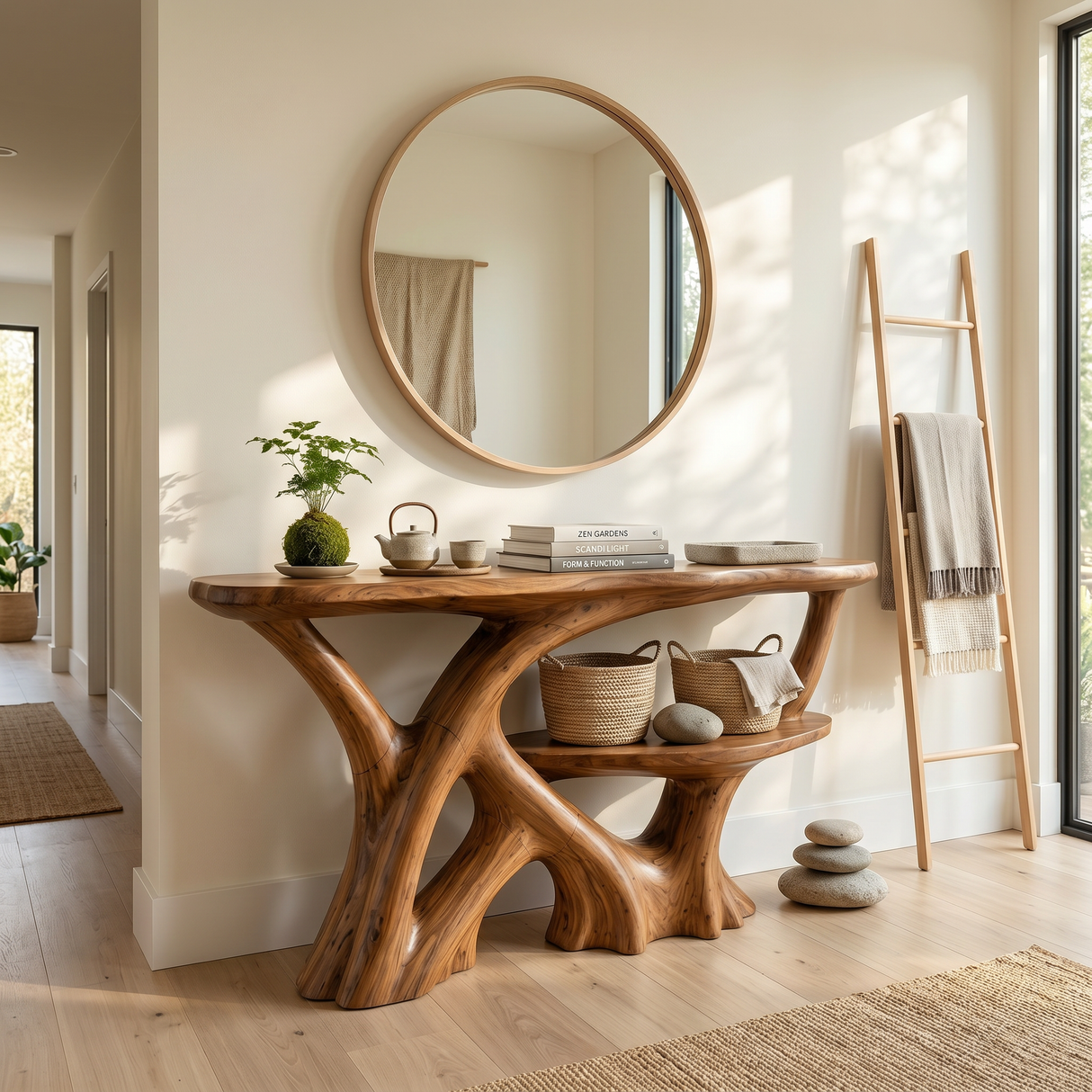 Organic Root Base Console Table Luxury Entryway