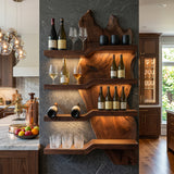 Modern Minimalist Wooden Wine Rack For Kitchen Wall Decor