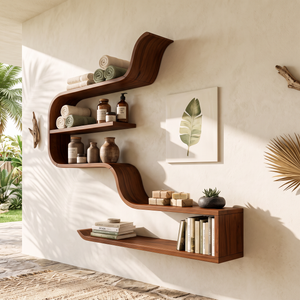 Handcrafted Wooden Entryway Organizer Shelf For Hallway Storage