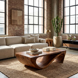 Modern Sculptural Wooden Coffee Table For Living Room